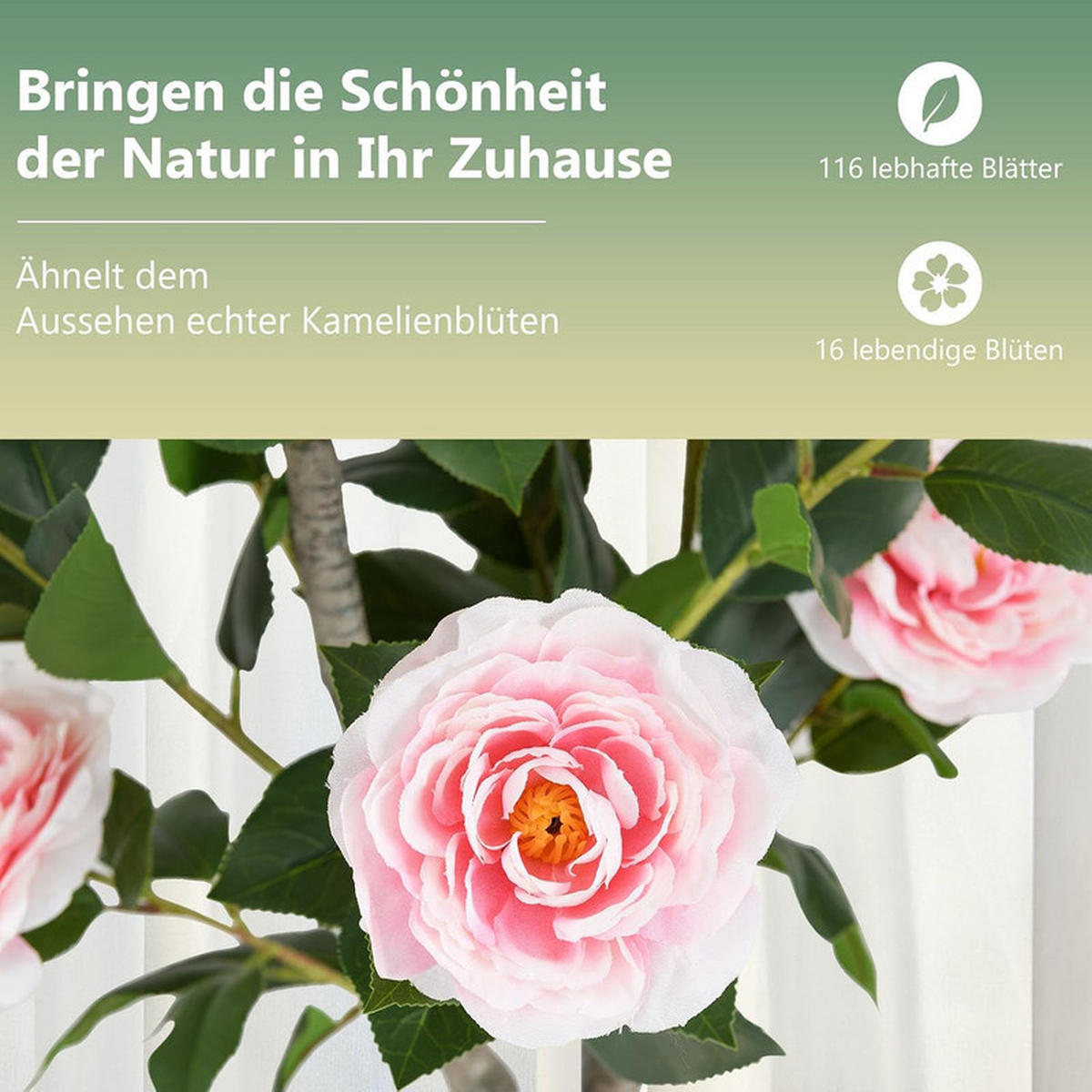 KUNSTBAUM mit Blüten rosa - Pink, Kunststoff (90cm) - COSTWAY