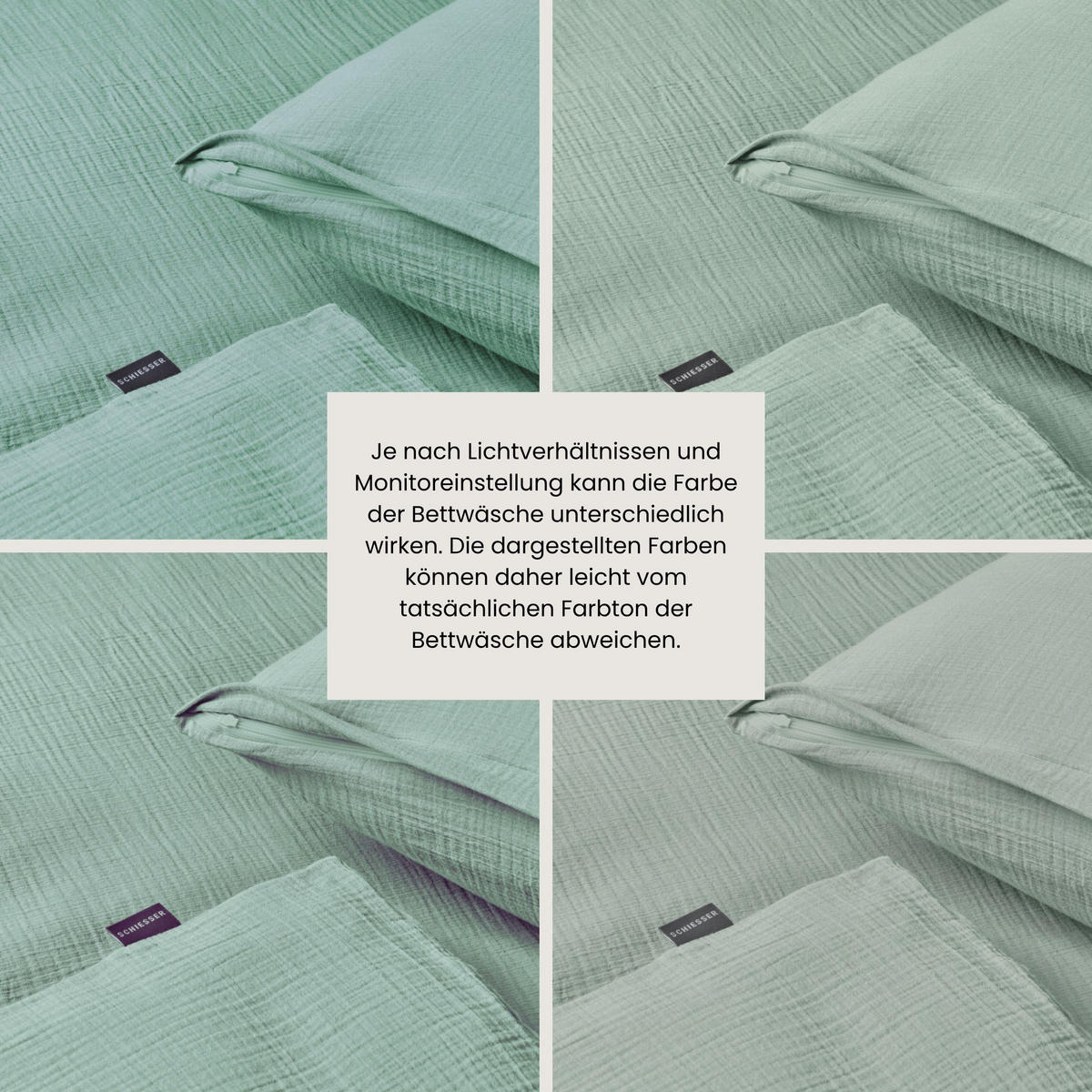 BETTWÄSCHESET Molly - Musselin - 2-teilig - 155 x 220 cm - Hellgrün - Hellgrün, Textil (155/220cm) - SCHIESSER