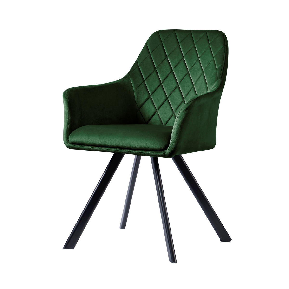 ESSZIMMERSTUHL MASON 2er Set Samt Dunkelgrün - Dunkelgrün, Textil (58/85/60cm) - SVITA