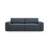 SOFA ausklappbar mit Bettkasten Jodie aus strukturiertem Stoff blau 3 Sitzplätze - Blau, Textil (107/86/247cm) - Micadoni