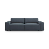SOFA ausklappbar mit Bettkasten Jodie aus strukturiertem Stoff blau 3 Sitzplätze - Blau, Textil (107/86/247cm) - Micadoni