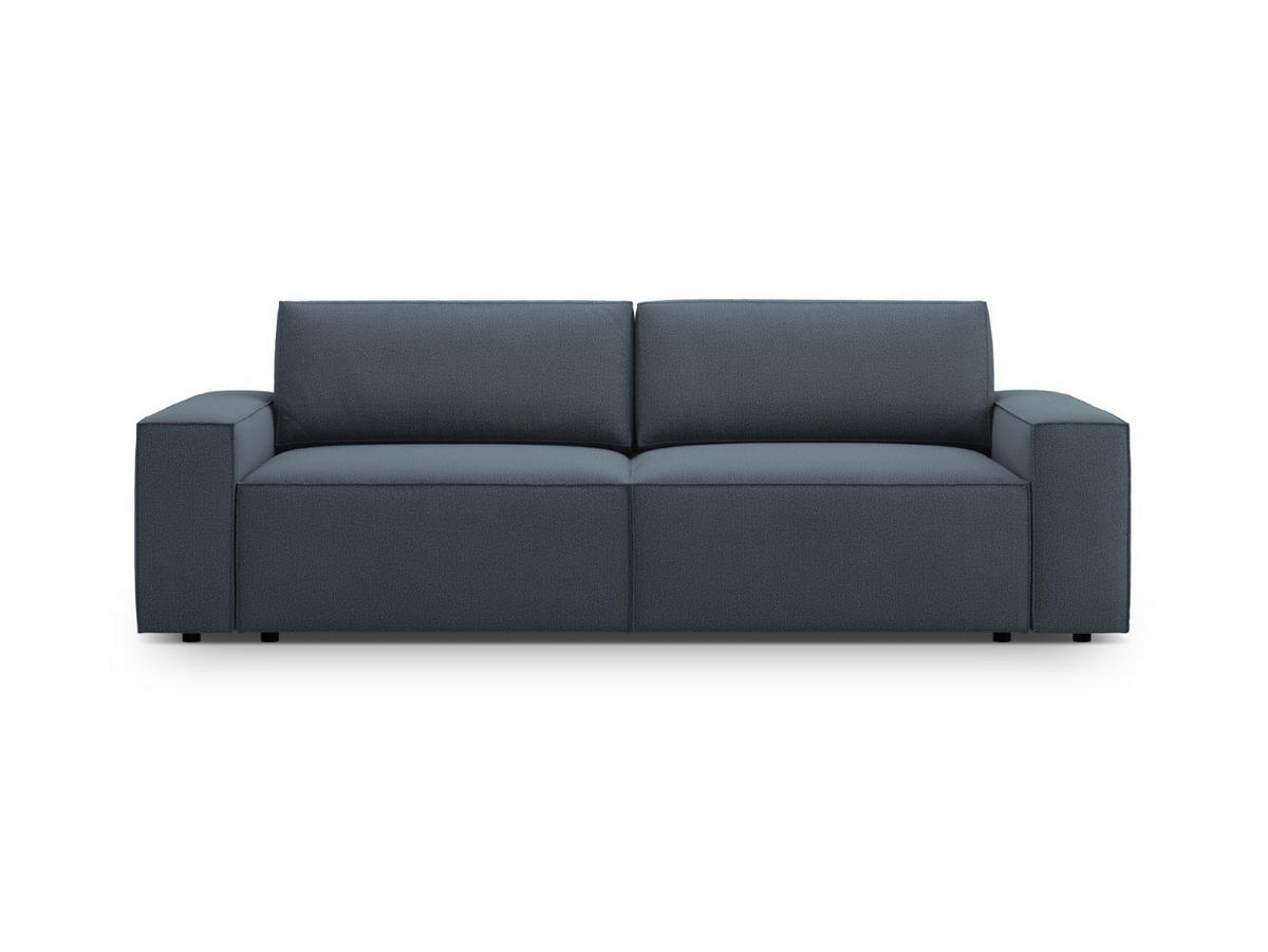 SOFA ausklappbar mit Bettkasten Jodie aus strukturiertem Stoff blau 3 Sitzplätze - Blau, Textil (107/86/247cm) - Micadoni