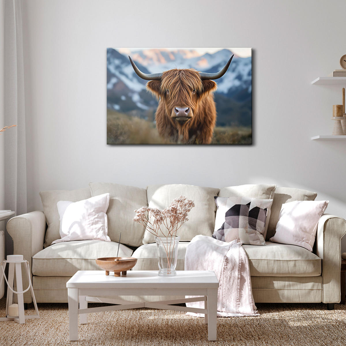 LEINWANDBILD Ochse 120x80 cm - Multicolor, Holz (120/80cm) - LUMASOUL