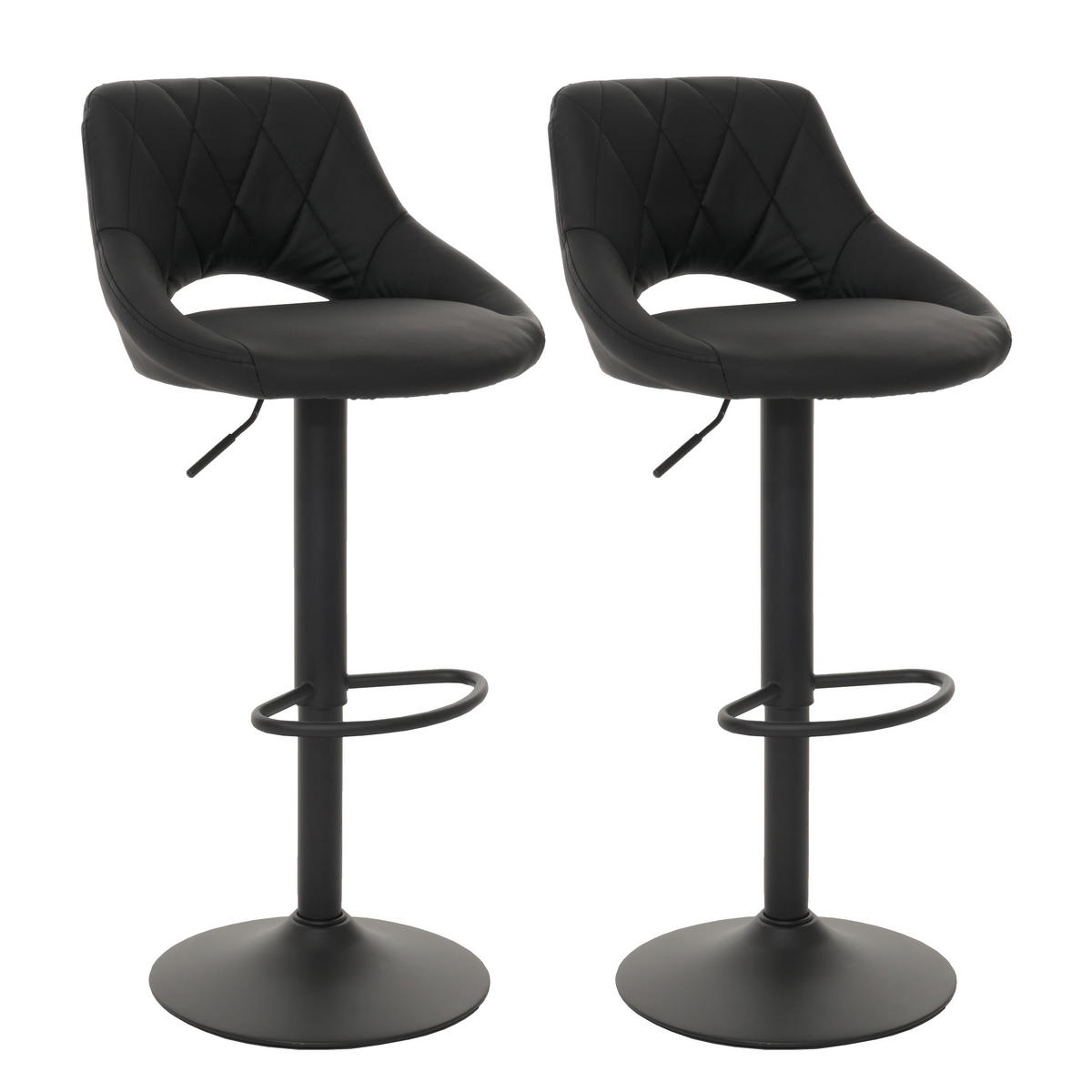 BARHOCKER Schwarz 2er-Set - Schwarz, Textil (47/107/44cm) - MCW