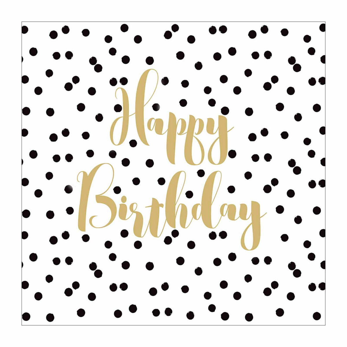 PAPIER SERVIETTEN Birthday Confetti 33 x 33 cm 100er Set - Goldfarben/Schwarz, Papier (33/33cm) - PPD