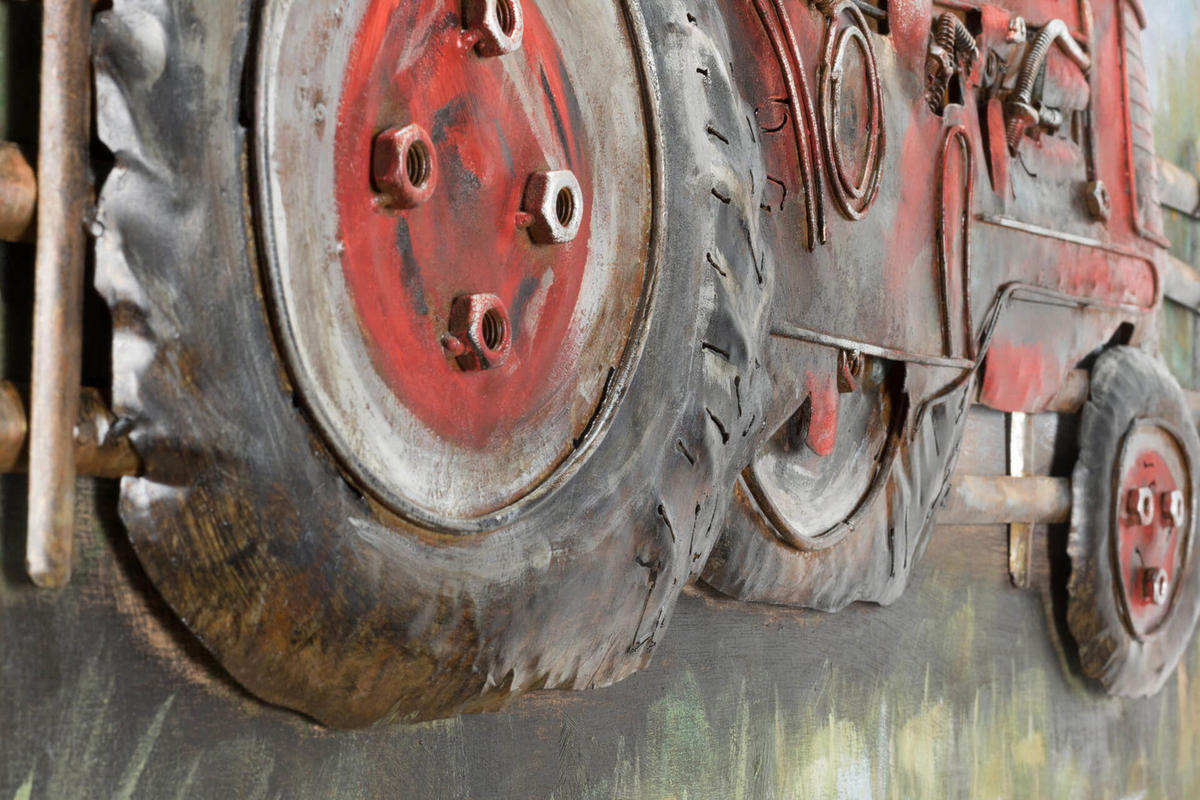 METALLBILD Blau 90/60 cm - Blau/Rot, Metall (3.01/60cm) - KUNSTLOFT