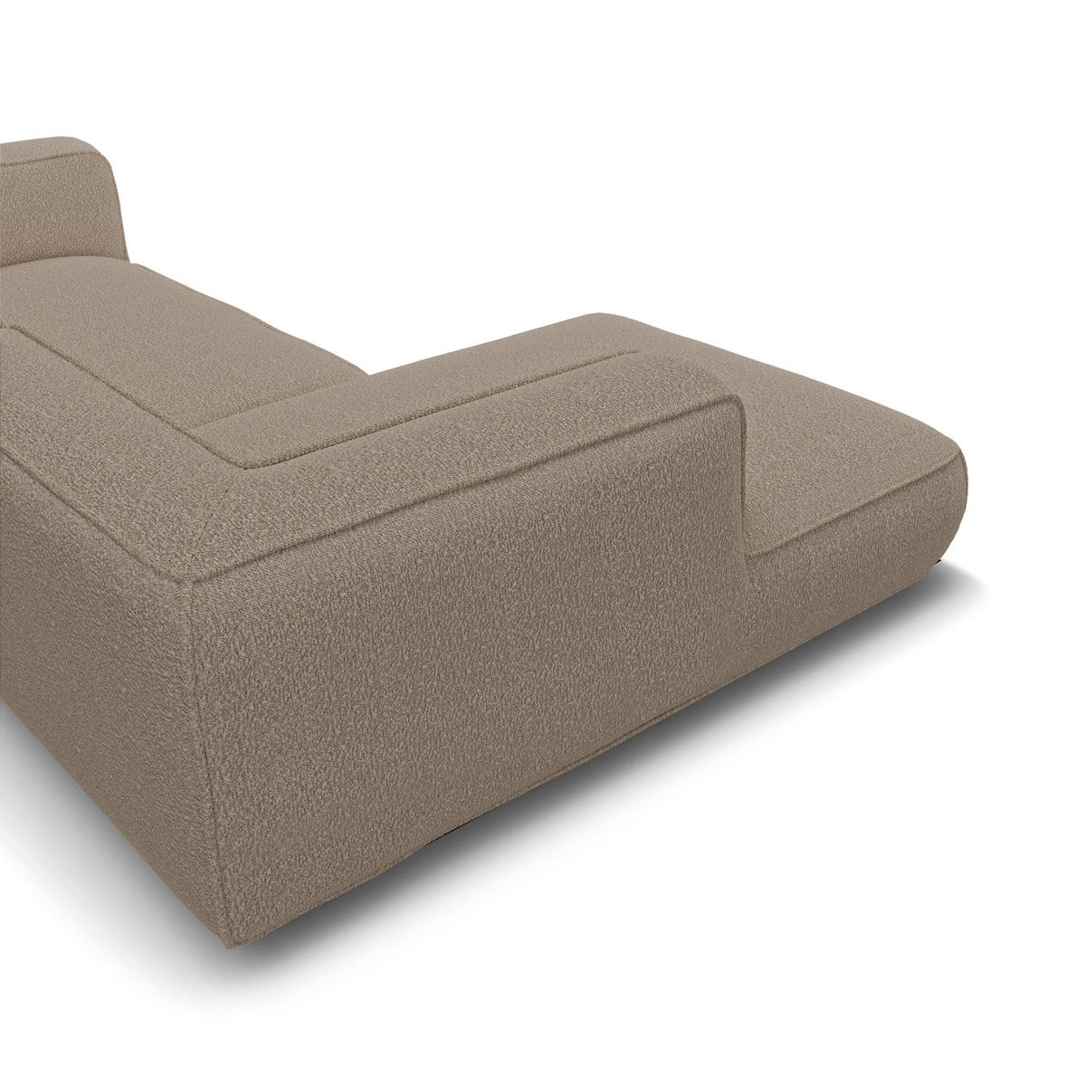ECKSOFA (links) SOFIA Frottee Taupe 255cm - Taupe, Textil (255/166cm) - Premium Interiors