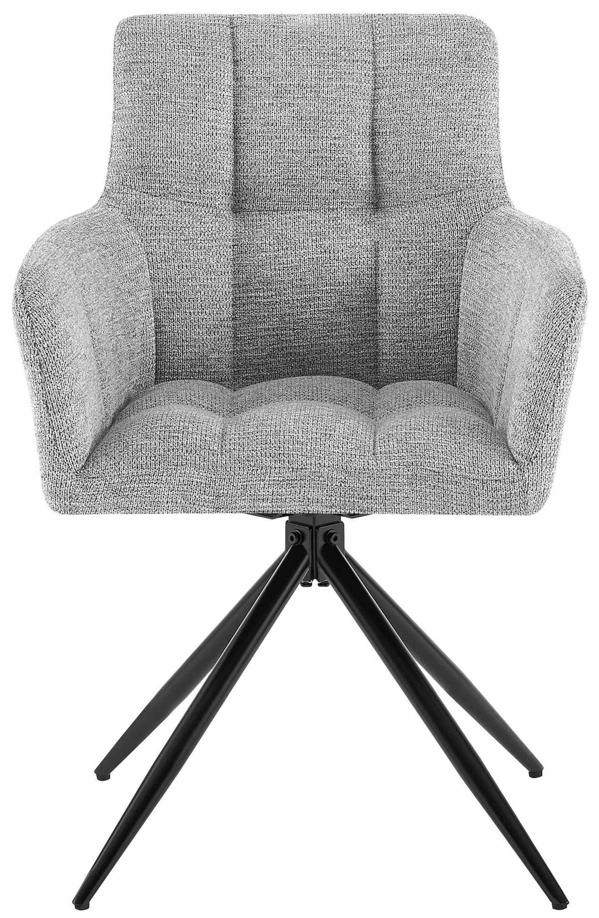 ESSZIMMERSTUHL 2er Set Debas Stoff Hellgrau Wohnzimmerstuhl - Hellgrau, Textil (59/87/59cm) - DELUKE