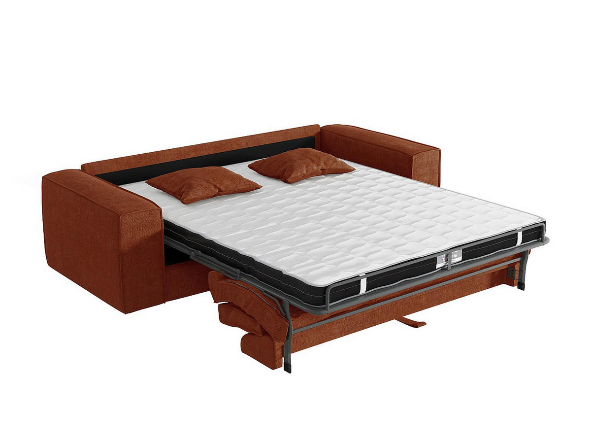 SCHLAFSOFA - 4 Personen - stoff - terracotta Amelia - Terracotta, Kunststoff/Textil (236/80/105cm) - Vente-Unique