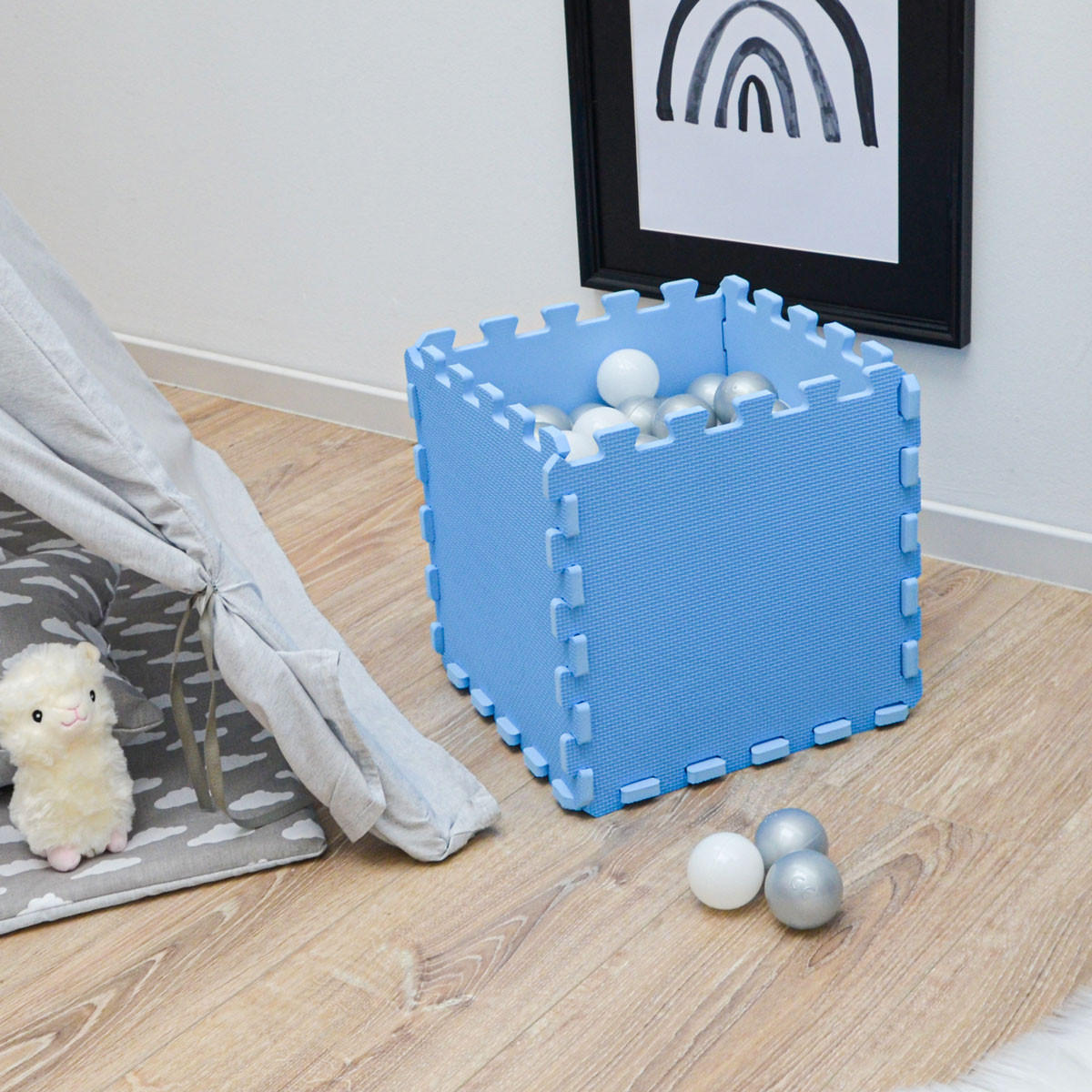 SPIELMATTE ab Null 90 cm Baby Puzzlematte Hellblau - Blau, Kunststoff (30/30cm) - Littletom