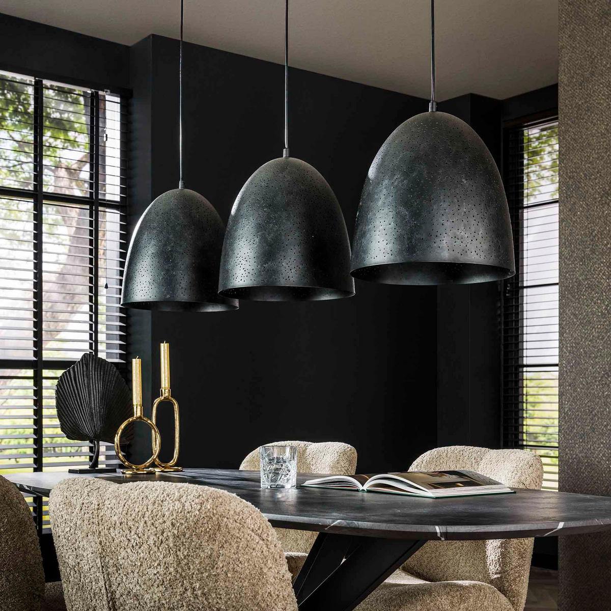 HÄNGELEUCHTE Cosmos Schwarz 30/125/ 150 cm - Schwarz, Metall (30/125/150cm) - Hoyz Collection