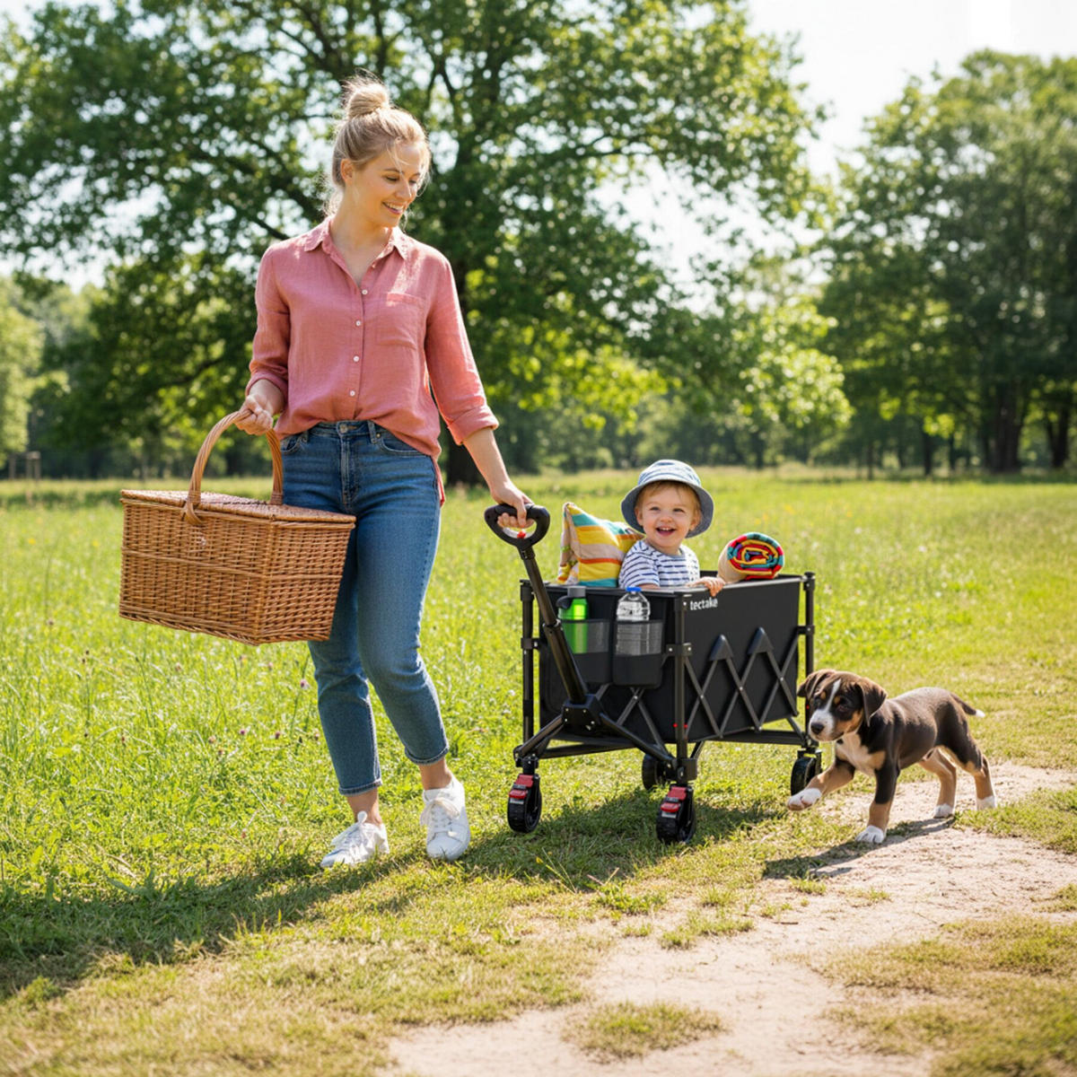 BOLLERWAGEN Rollrider, inklusive Einlegeboden, Belastbarkeit 80 kg, schwarz - Schwarz, Kunststoff (45/95/88cm) - tectake
