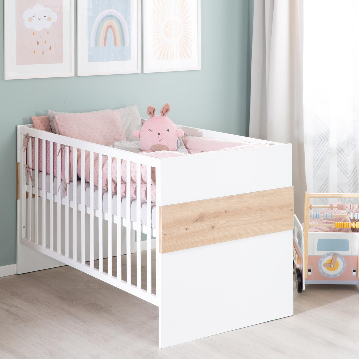 BABYZIMMER-SET Lion, 2-teilig - Multicolor/Eiche Artisan, Holz/Holzwerkstoff (76/82/144cm) - Roba