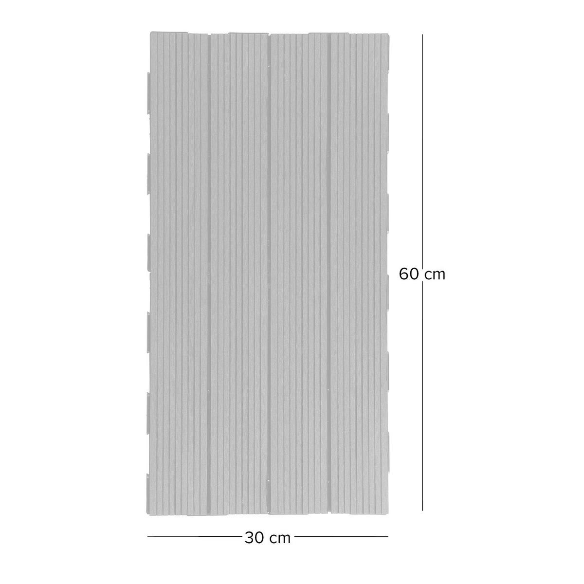 TERRASSENFLIESE - 12er-Set - Grau, Kunststoff (60/30/2cm) - home24