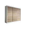 SCHIEBETÜRENSCHRANK - ELBA II Weiß + Sonoma - Weiß/Sonoma Eiche, Holzwerkstoff/Metall (250/218/61cm) - Möblo