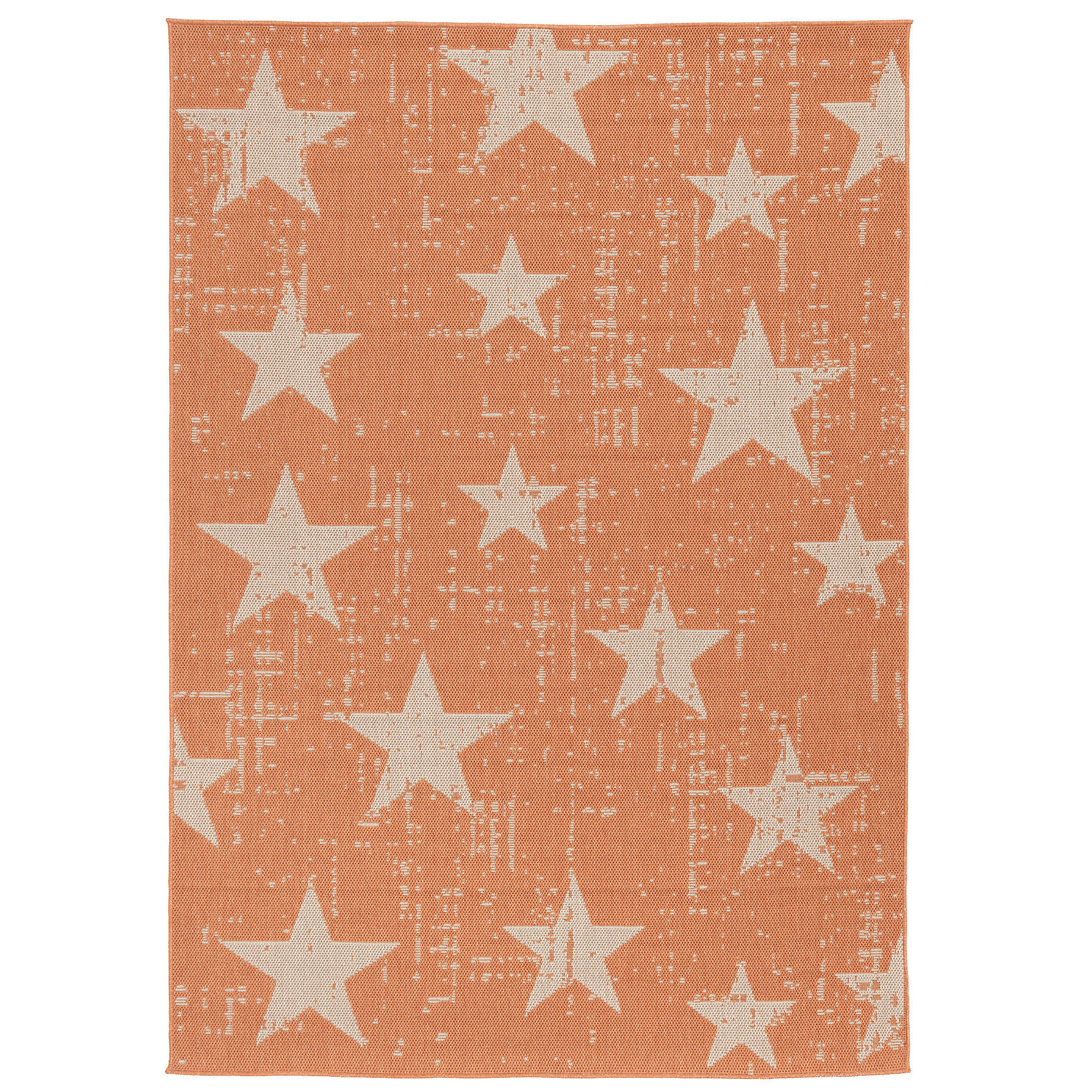 IN & OUTDOOR TEPPICH FLACHGEWEBE MARBELLA STERNE - Orange, Textil (140/200cm) - Pergamon