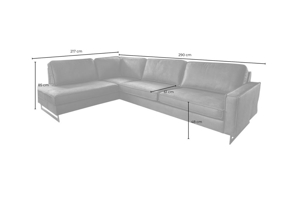 ECKSOFA VILNIUS Schwarz Lederfaserstoff - Schwarz, Leder/Metall (290/217cm) - KAWOLA