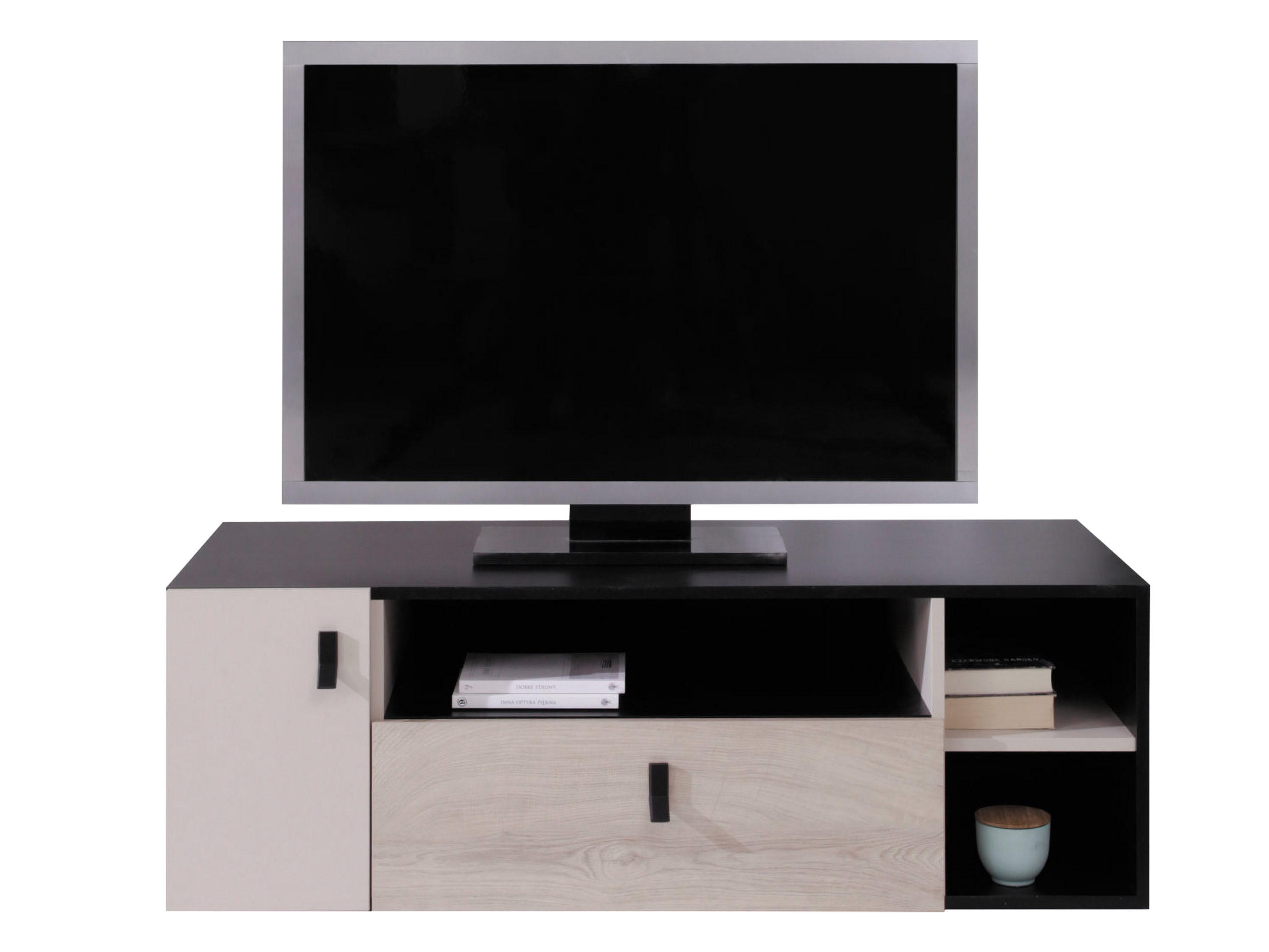 TV-LOWBAORD Planet 10 - Eichefarben/Schwarz, Holzwerkstoff (120/40/50cm)
