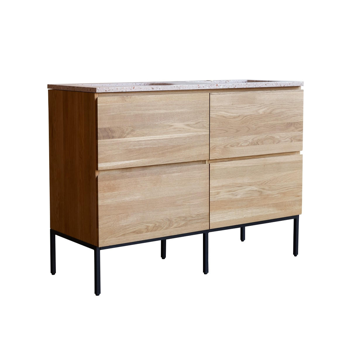 BADEZIMMERMÖBEL Nova Rosa aus Eiche - Pink, Holz (121/90/46cm) - Tikamoon