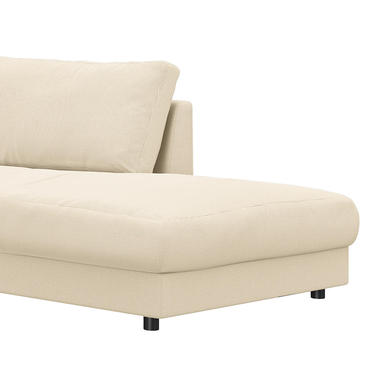 ECKSOFA mit Ottomane - Beige/Schwarz, Kunststoff/Textil (267/254cm) - home24