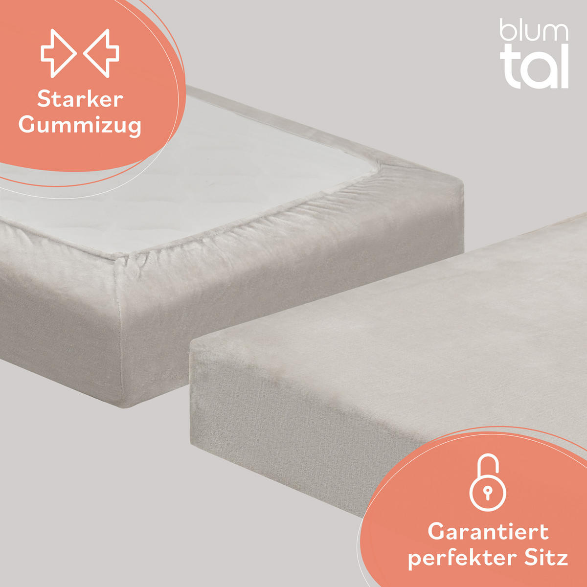 SPANNBETTLAKEN Cashmere Touch 180x200 cm Plüsch Ivory - Weiß - Sonoma Eiche, Textil (200/180cm) - Blumtal