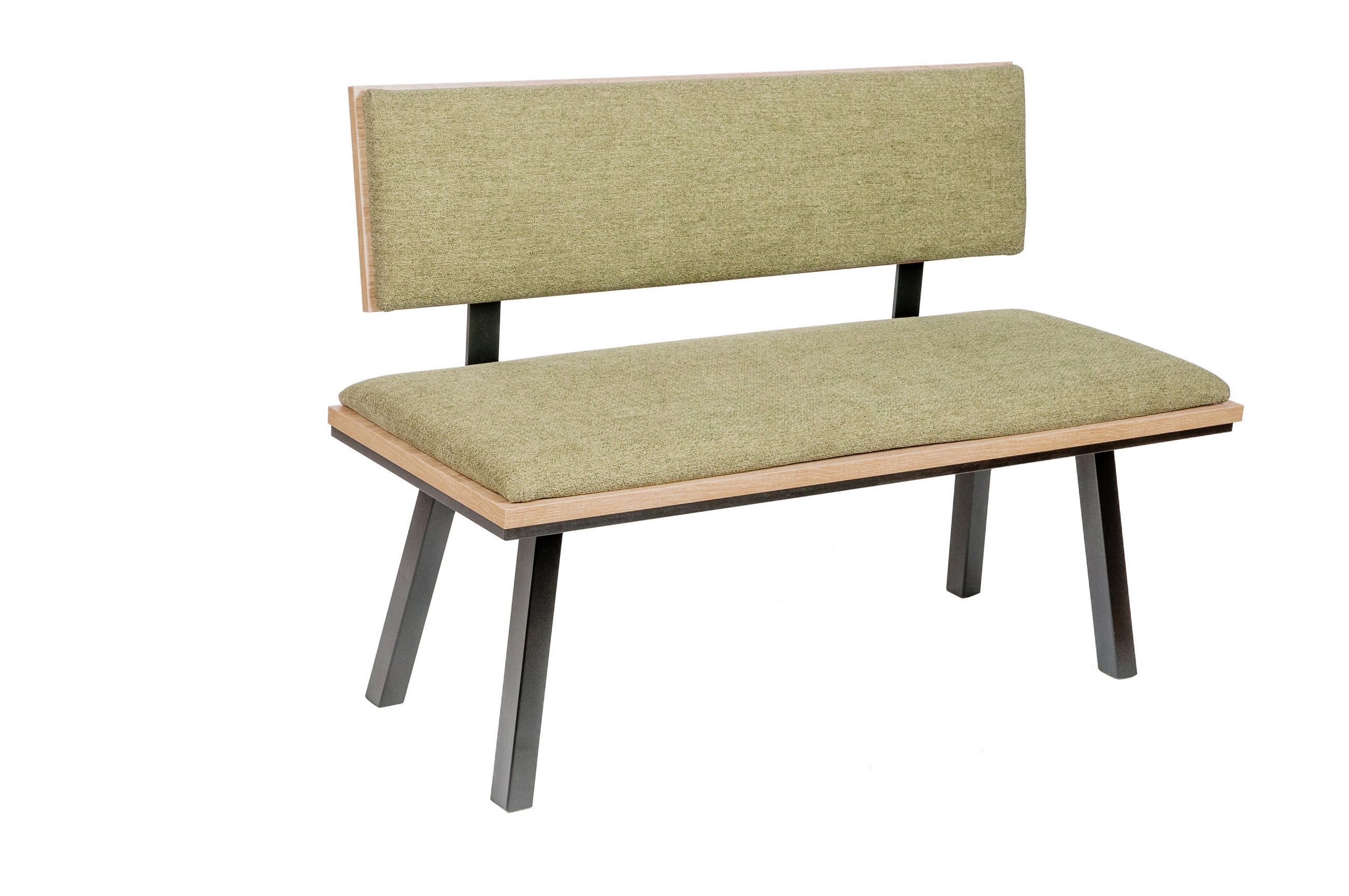 SITZBANK Die Elegante - Schwarz/Grün, Holz/Textil (48/88/125cm) - Kundler Home