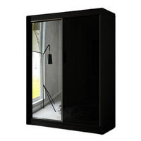 SCHRANK Schwarz Velis Schiebetür Mit Spiegel 150x61x215 cm - Schwarz, Holzwerkstoff (150/215/61cm) - Sepro Meble