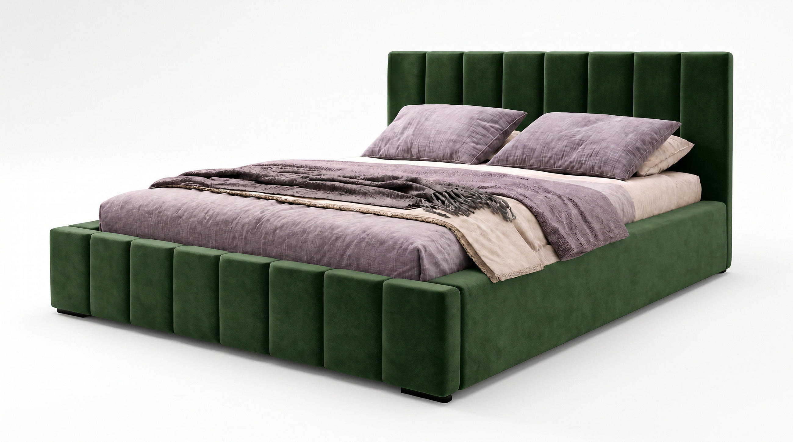 MARPUR Polsterbett NERO 180x200 cm mit Bettkasten und Lattenrost, Grün - Chromfarben/Grün, Holz/Holzwerkstoff (180/200cm) - Marpur
