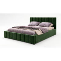MARPUR Polsterbett NERO 180x200 cm mit Bettkasten und Lattenrost, Grün - Chromfarben/Grün, Holz/Holzwerkstoff (180/200cm) - Marpur