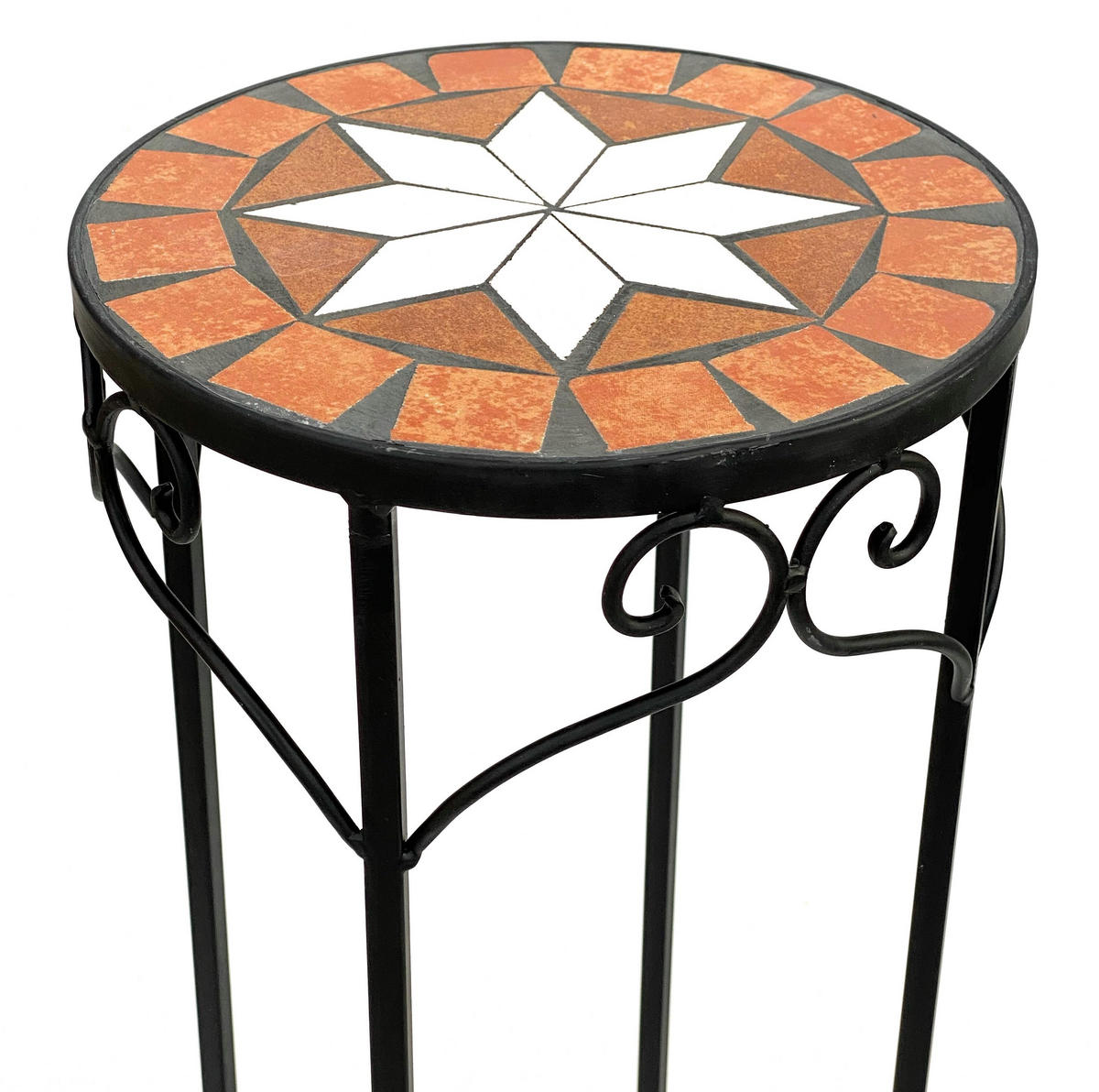 BLUMENHOCKER 3er Set Merano Rund 12011 - Schwarz, Metall (26/62/26cm) - DanDiBo
