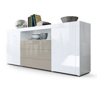 SIDEBOARD Santiago Weiß Hochglanz / Sandgrau Hochglanz - Weiß Hochglanz, Holzwerkstoff (167/72/35cm) - Vladon