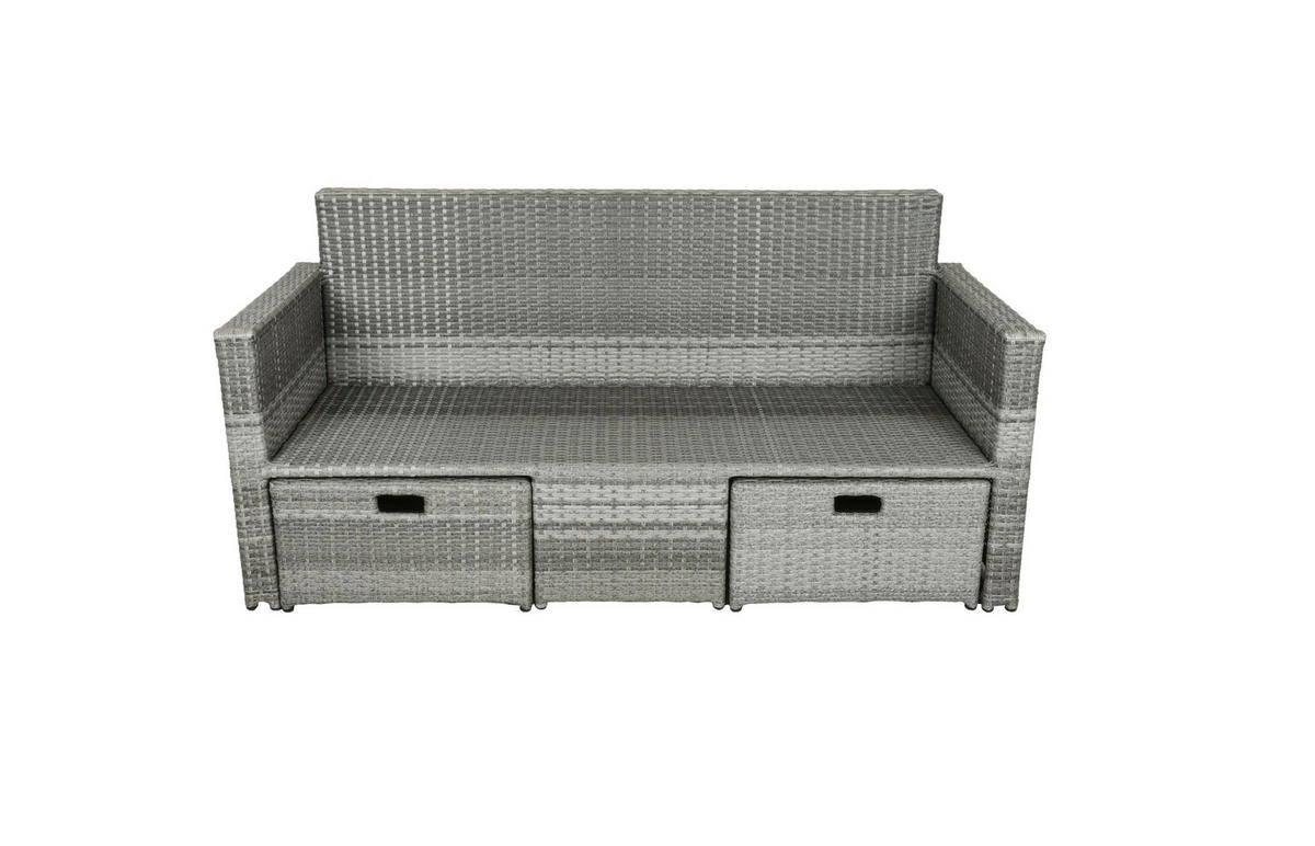 GARTENSOFA Trier Gartenmöbel - Grau, Kunststoff (180/86/76cm) - DELUKE