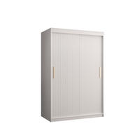 SCHWEBETÜRENSCHRANK 200/120/62 2-türig - Goldfarben/Weiß, Holz/Kunststoff (120/200/62cm) - MÖBEL KRYSPOL