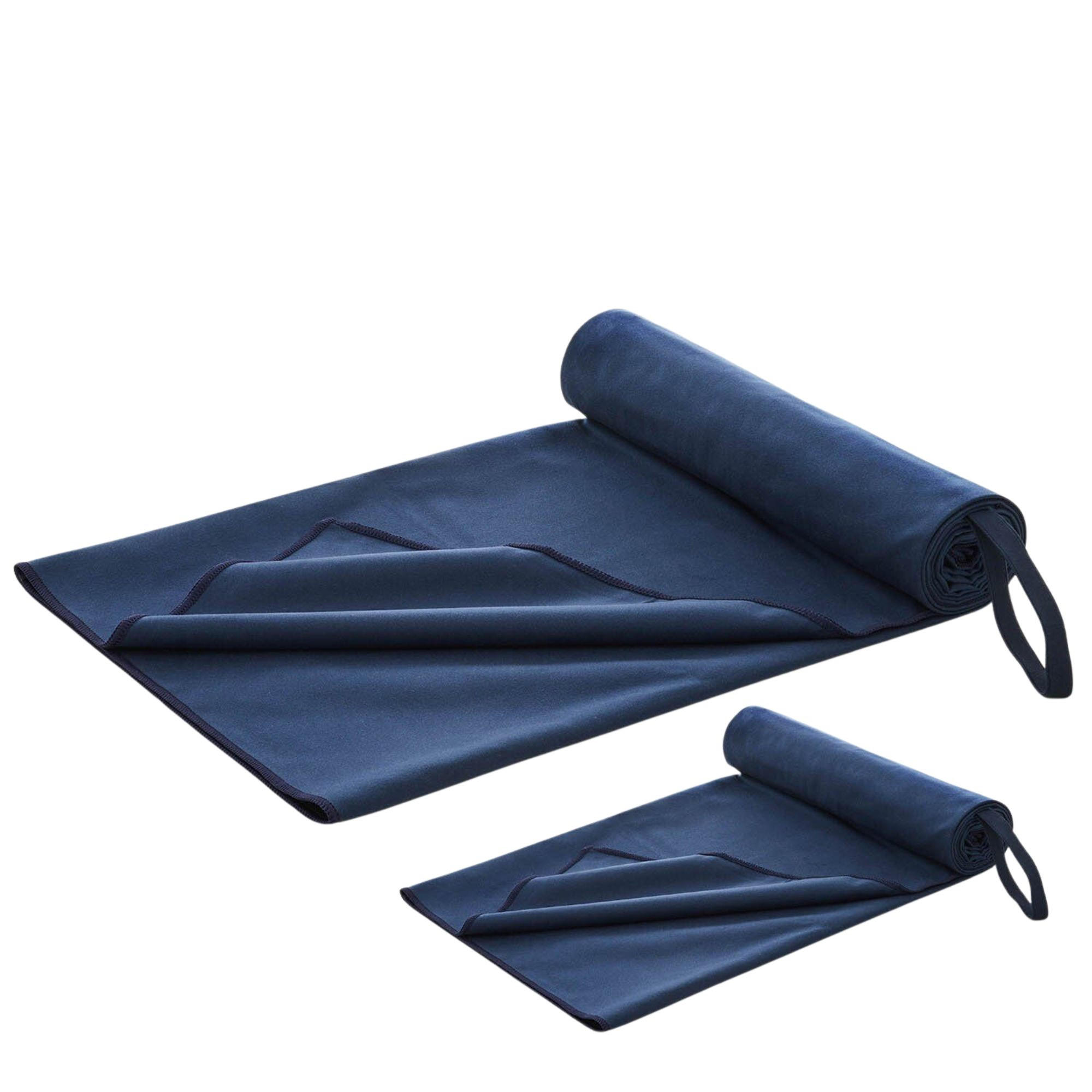 SPORTHANDTUCH Folke 180/90 & 80/40 cm, 2er-Set, Dunkelblau - Dunkelblau, Textil (90/180cm) - Blumtal