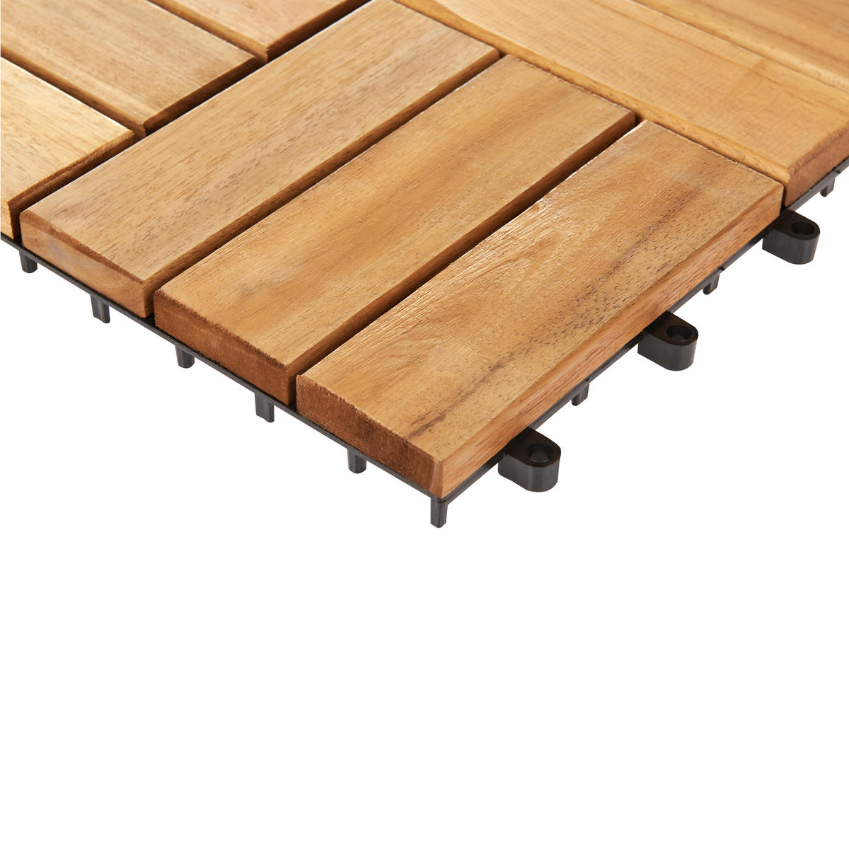 TERRASENFLIESEN 10 Stück Naturfarben Acerenza - Naturfarben, Holz (30/30cm) - Beliani