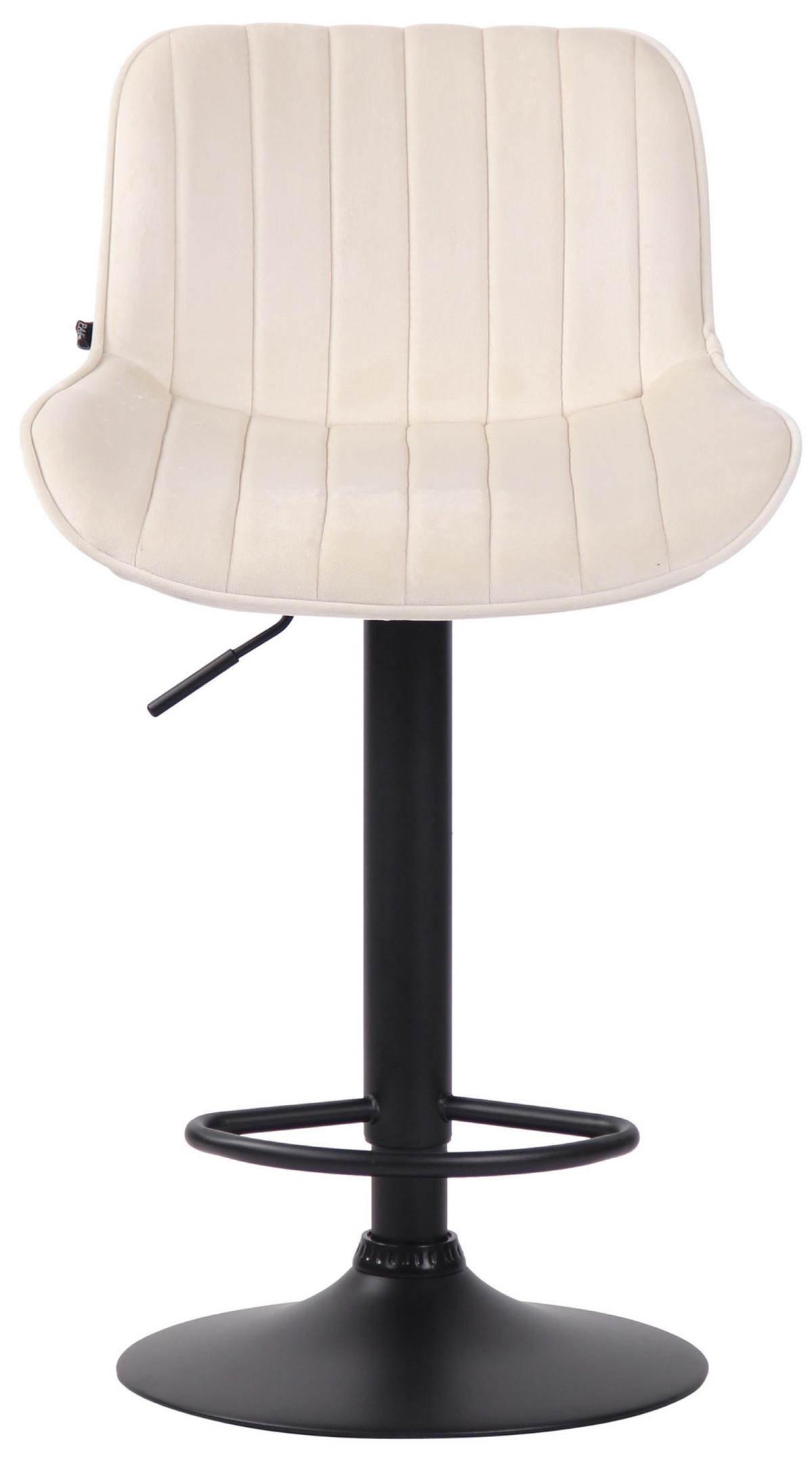 BARHOCKER Lento Gestell schwarz Samt Creme - Schwarz/Naturfarben, Textil/Metall (50/108/50cm) - TPFLiving