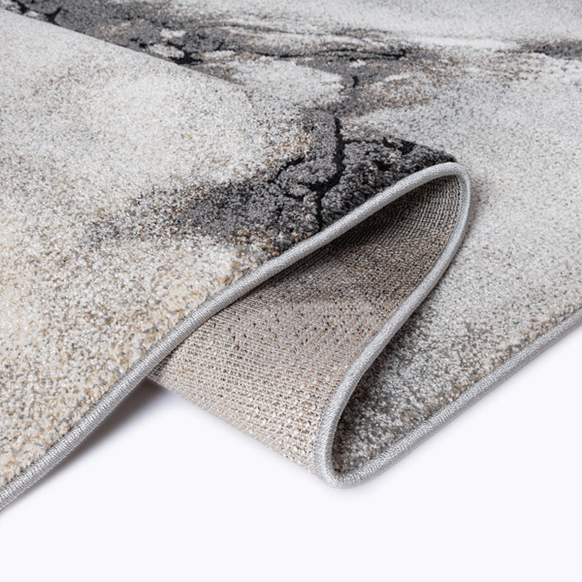 KURZFLORTEPPICH Abstrakt OGLIO Polypropylen Grau 160 x 230 cm - Grau, Textil (160/230cm) - KADIMA DESIGN