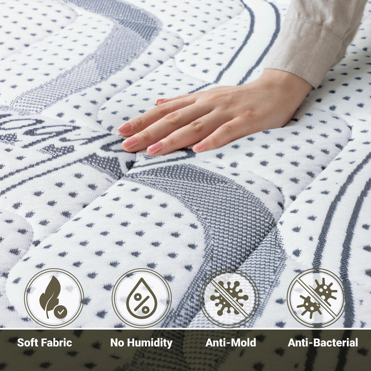 DOPPELMATRATZE 140x190 Memory | Premium Qualität | Höhe 20 cm - Weiß, Textil (140/190cm) - The White Stone