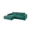 ECKSOFA MADELINE Smaragdgrün Cord - Smaragdgrün/Schwarz, Kunststoff/Textil (270/190cm) - KAWOLA