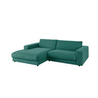 ECKSOFA MADELINE Smaragdgrün Cord - Smaragdgrün/Schwarz, Kunststoff/Textil (270/190cm) - KAWOLA
