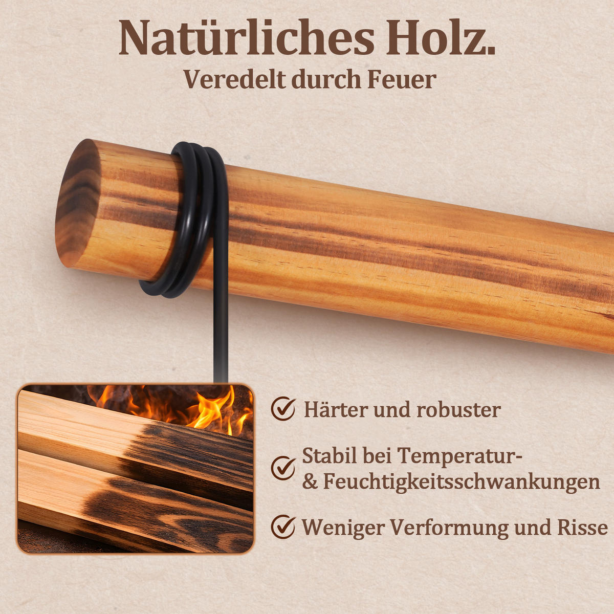 DECKENLEUCHTE Alaric 38/13/48 cm - Schwarz, Holz/Metall (38/13/48cm) - ZMH