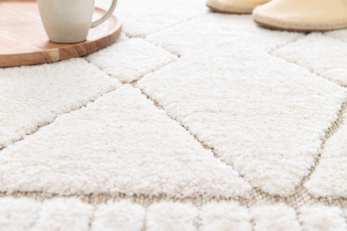 TEPPICH Design Relief-Effekt beige - Beige, Textil (120/170cm) - AFK Living