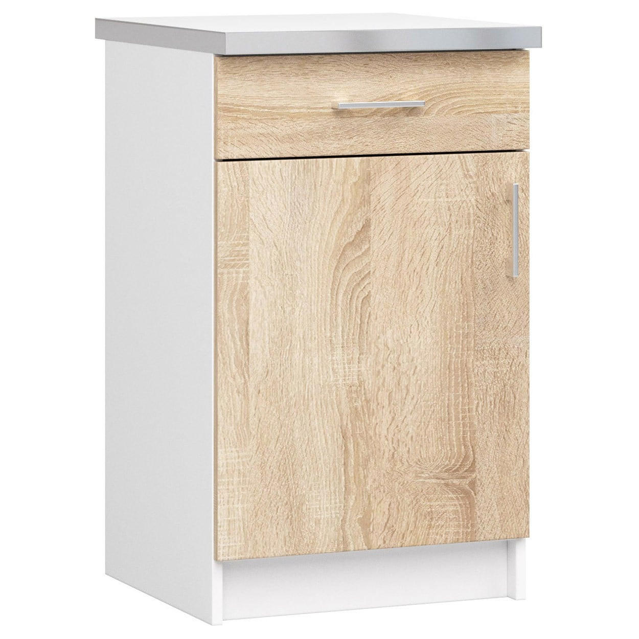 UNTERSCHRANK Weiß, Eiche Sonoma 82/50/44,5 - Weiß, Holzwerkstoff (50/82/44.5cm) - RAUMHIRSCH FURNITURE