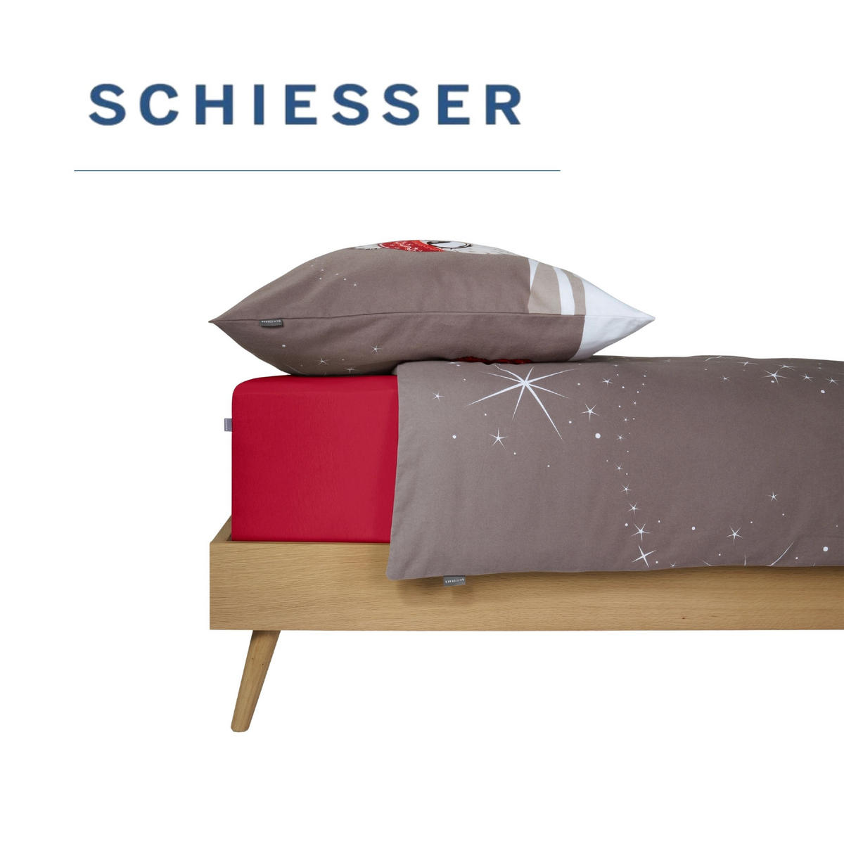 BETTWÄSCHESET Olsona - Feinbiber - 2-teilig - 135x200 cm - Grau - Grau, Textil (135/200cm) - SCHIESSER
