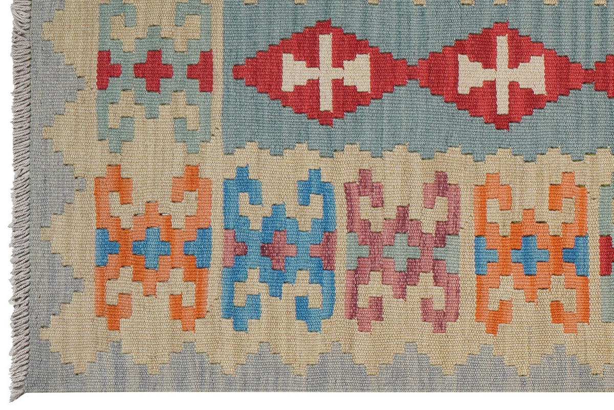 HANDWEBTEPPICH Kelim Gashgai Blau 263/84 cm Schurwolle - Blau, Textil (84/263cm) - Looma