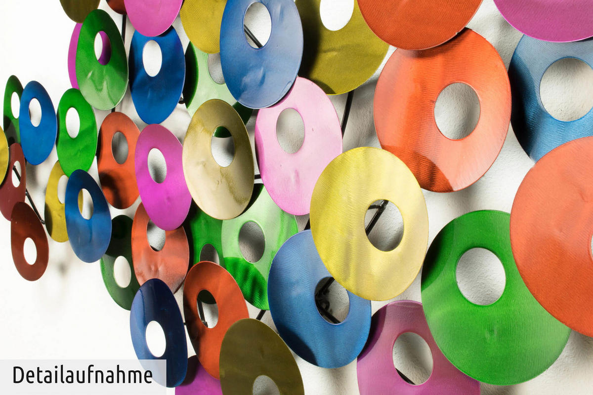 WANDDEKO Bunt 126/67 cm - Multicolor, Metall (2.58/67/7cm) - KUNSTLOFT