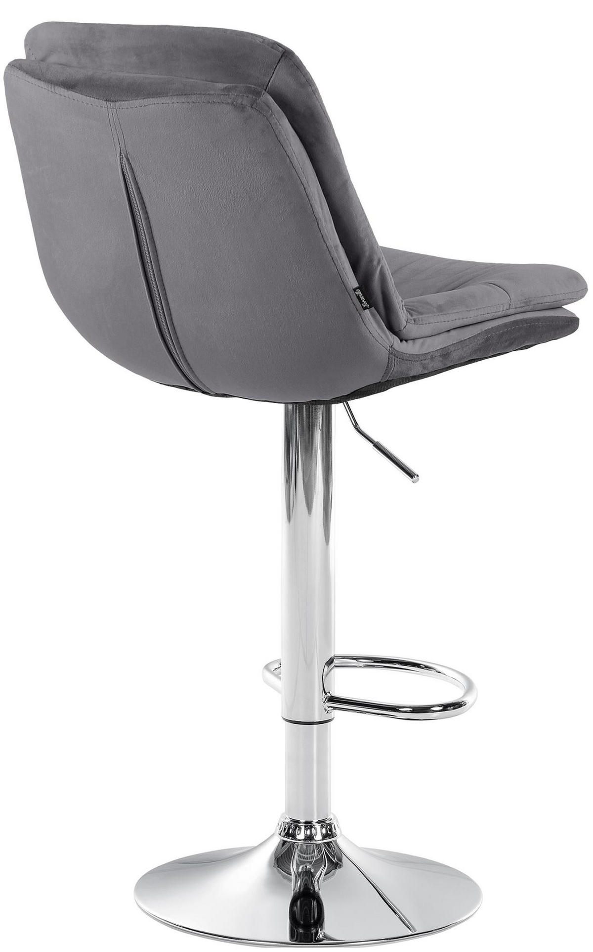 BARHOCKER Samt dunkelgrau - Dunkelgrau/Schwarz, Textil (46/94/54cm) - CLP