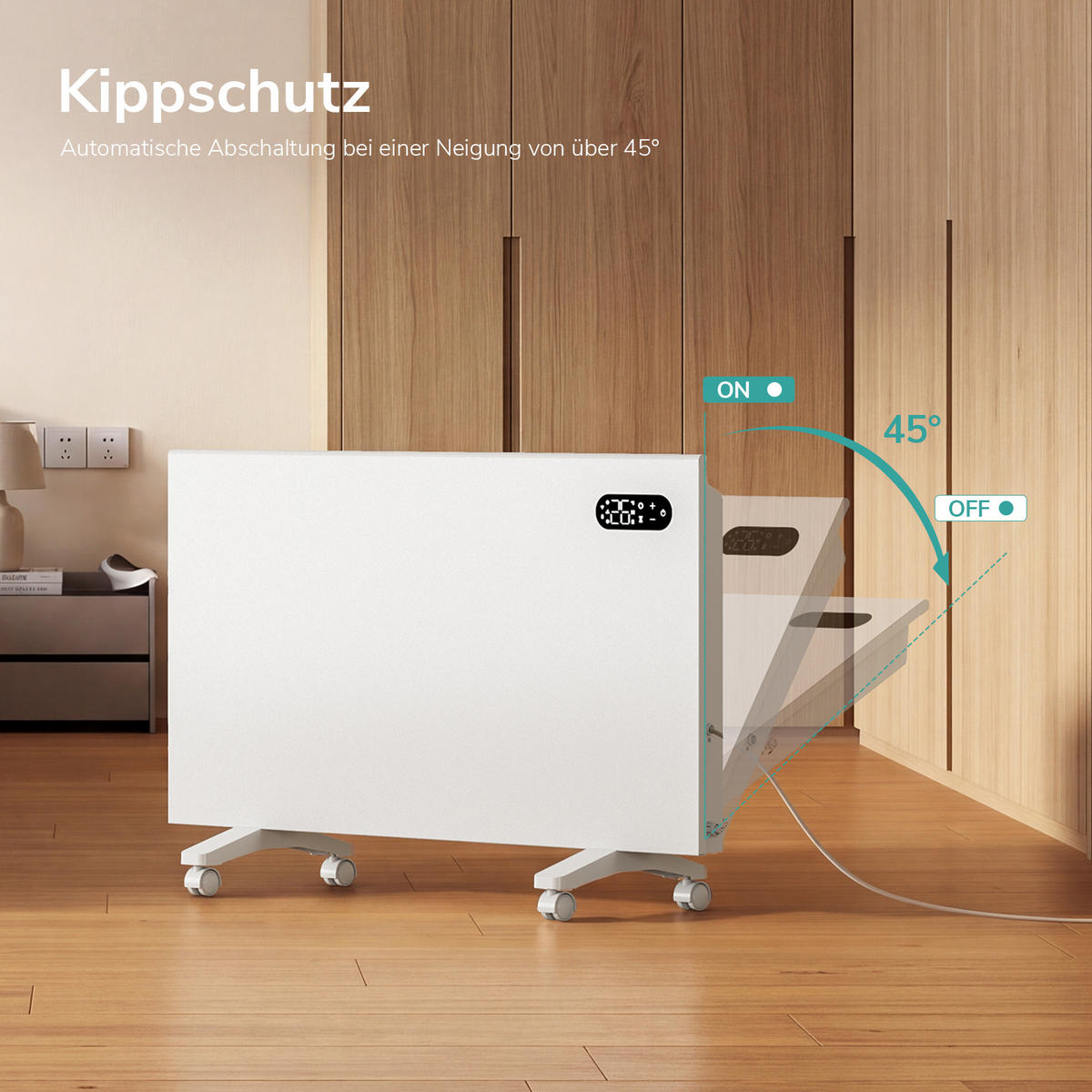 KONVEKTOR Elektrisch 83,5/45 cm - Weiß, Kunststoff (83.5/45/8.5cm) - EMKE
