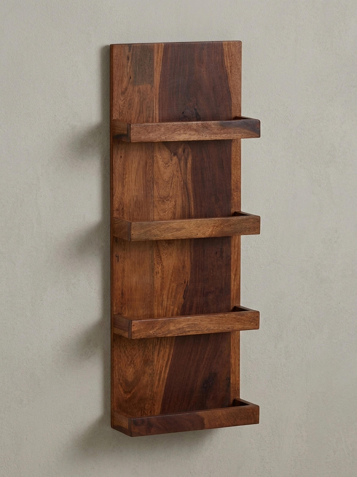 WANDREGAL Massivholz Nachhaltig Handgefertigt - Braun, Holz (30/80/10cm) - KADIMA DESIGN