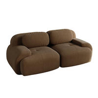 2-SITZER Sofa 208x103x75 cm aus Cordstoff modular ohne Gestell, braun - Braun, Textil (103/75/208cm)
